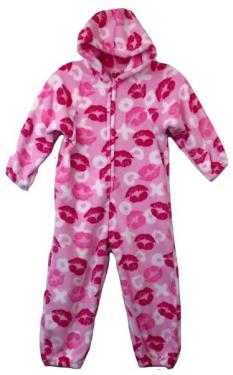 Fuzzy Onesie Pajamas XOXO Lips Camprageous Gifts