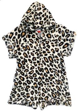 Fuzzy Pajama Shorts/Short Sleeves Onesie - Leopard
