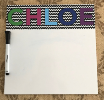Dry Erase Board - Chevron with Name