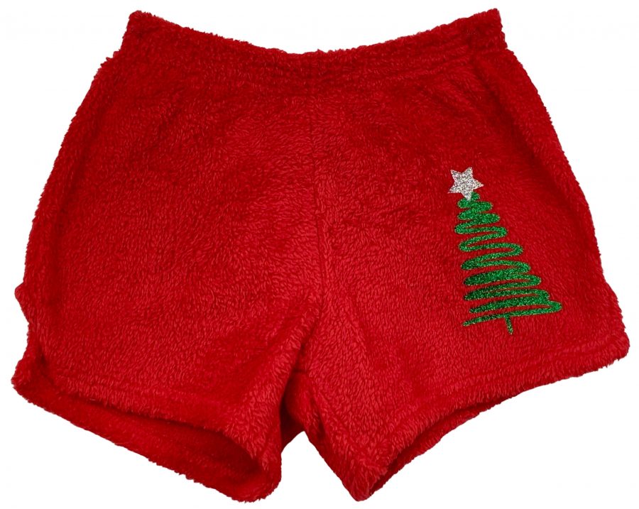 Fuzzy Pajama Shorts (girls) - Christmas Tree