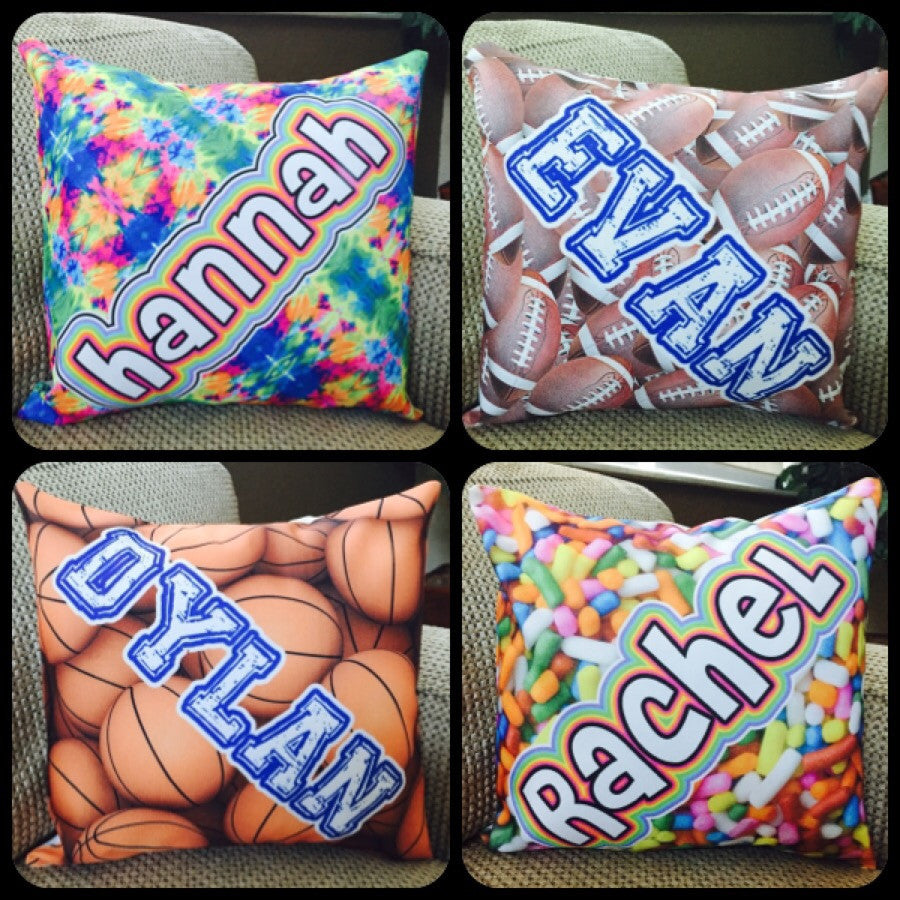 Namedrops Pillows - choose your pattern