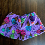 Purple Cones & Lollis  - Fuzzy Shorts