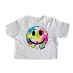 Tie Dye Smiley Camp Cropped Tank or Tee