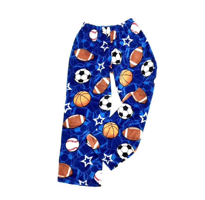 Fuzzy Pajama Pants - Dark Blue Sports – Camprageous Gifts