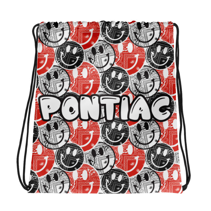 Bandana Smiley Background Drawstring Bag