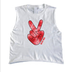Tie Dye Peace Camp Cropped Tank or Tee