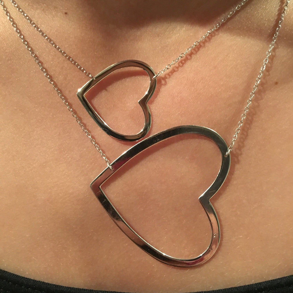 Sideways Open Heart Necklace