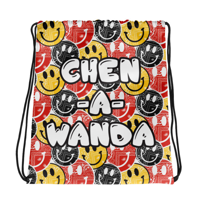 Bandana Smiley Background Drawstring Bag