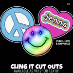 Cling It Cut Out - Peace Love Happiness