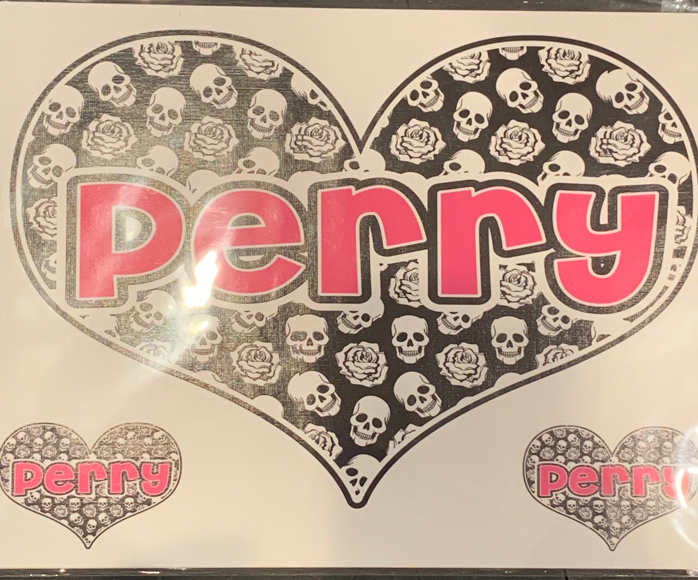Sample Sale - Perry - Heart & Skull Decal