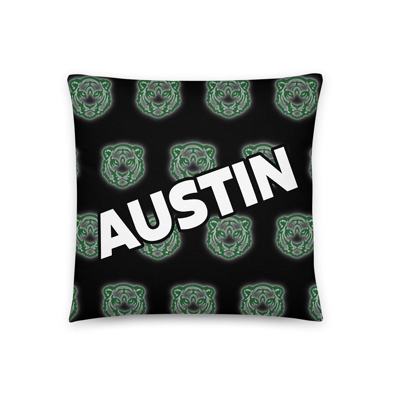 Neon Lights Logo Boy Font Pillow