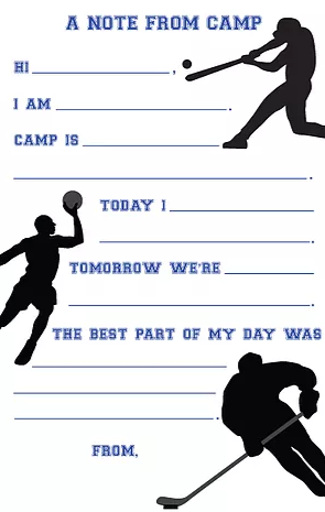 Sports Silhouettes Fill-In Notepad
