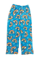 Fuzzy Pajama Pants - Blue Rainbow Clouds