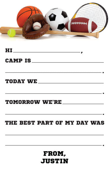 Sports Equipment Personalized Fill in Notepad
